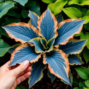 Хоста Океан Вью купить по цене от 960р. в интернет-магазине «Посадика» с доставкой почтой в в Костеревое и по всей России – [изображение №1].